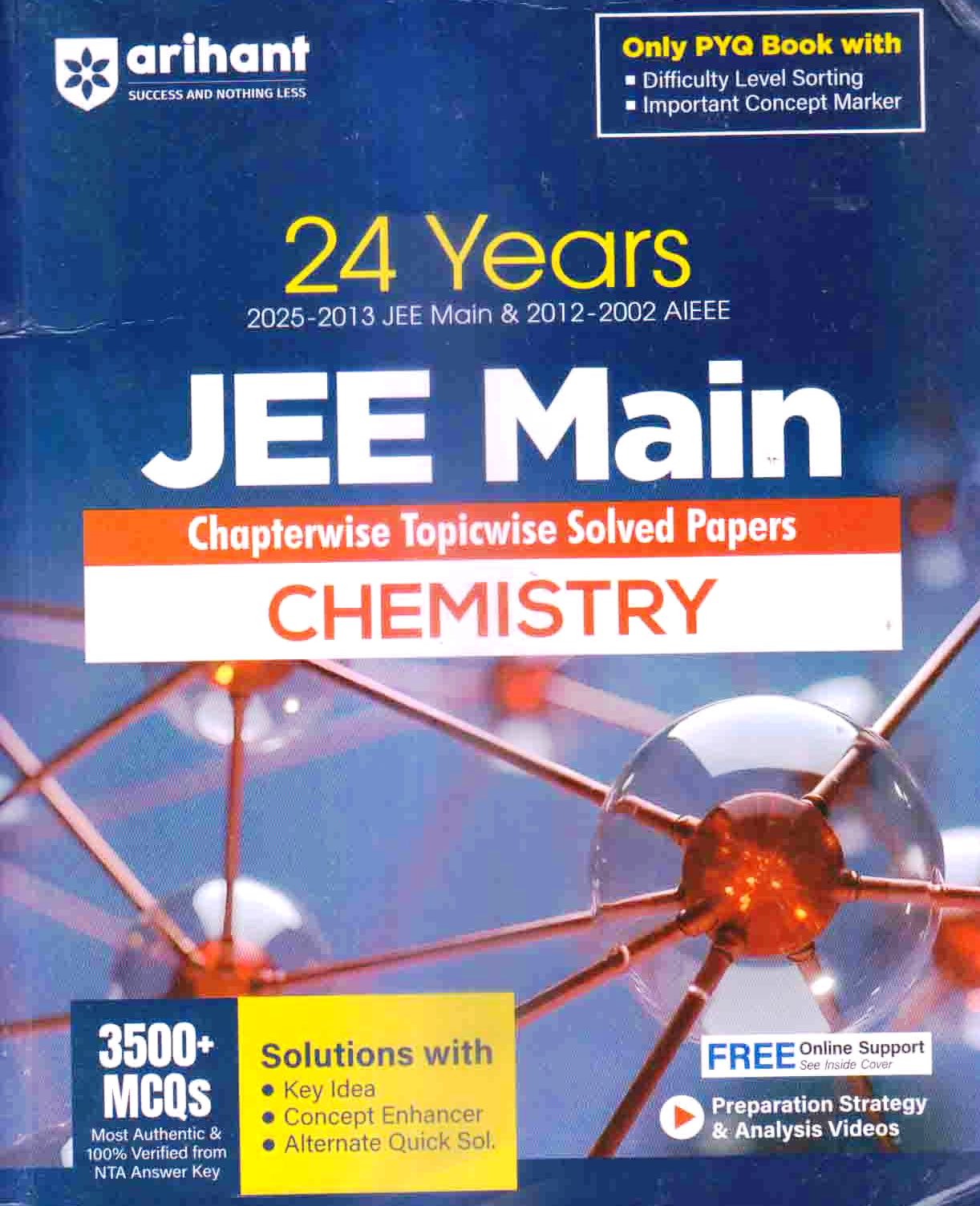 Arihant JEE Main Chemistry 24 Years Chapterwise Topicwise Solved Papers