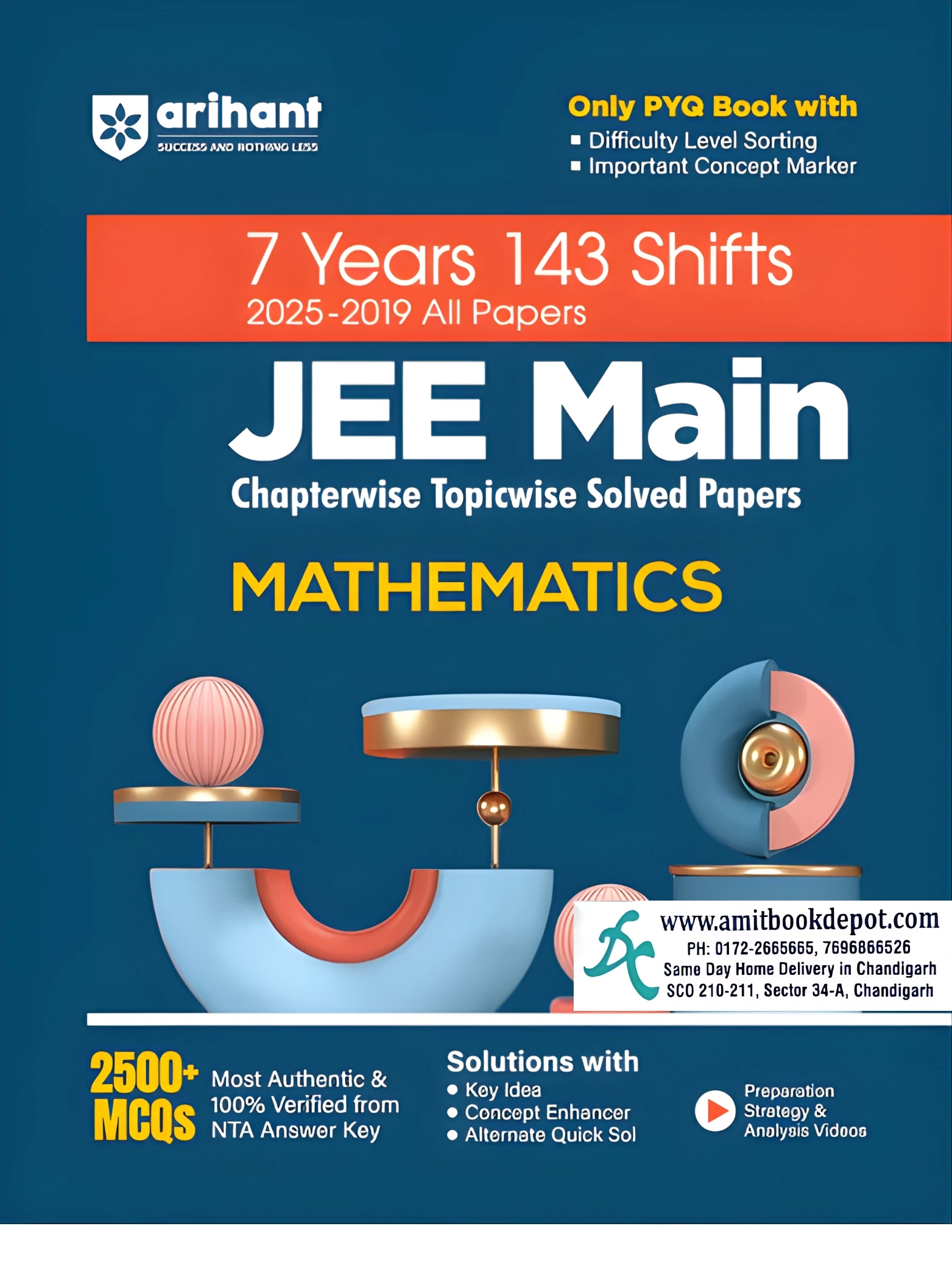 Arihant 7 Years 143 Shifts JEE MAIN Chapterwise Topicwise Solved Paper MATHEMATICS