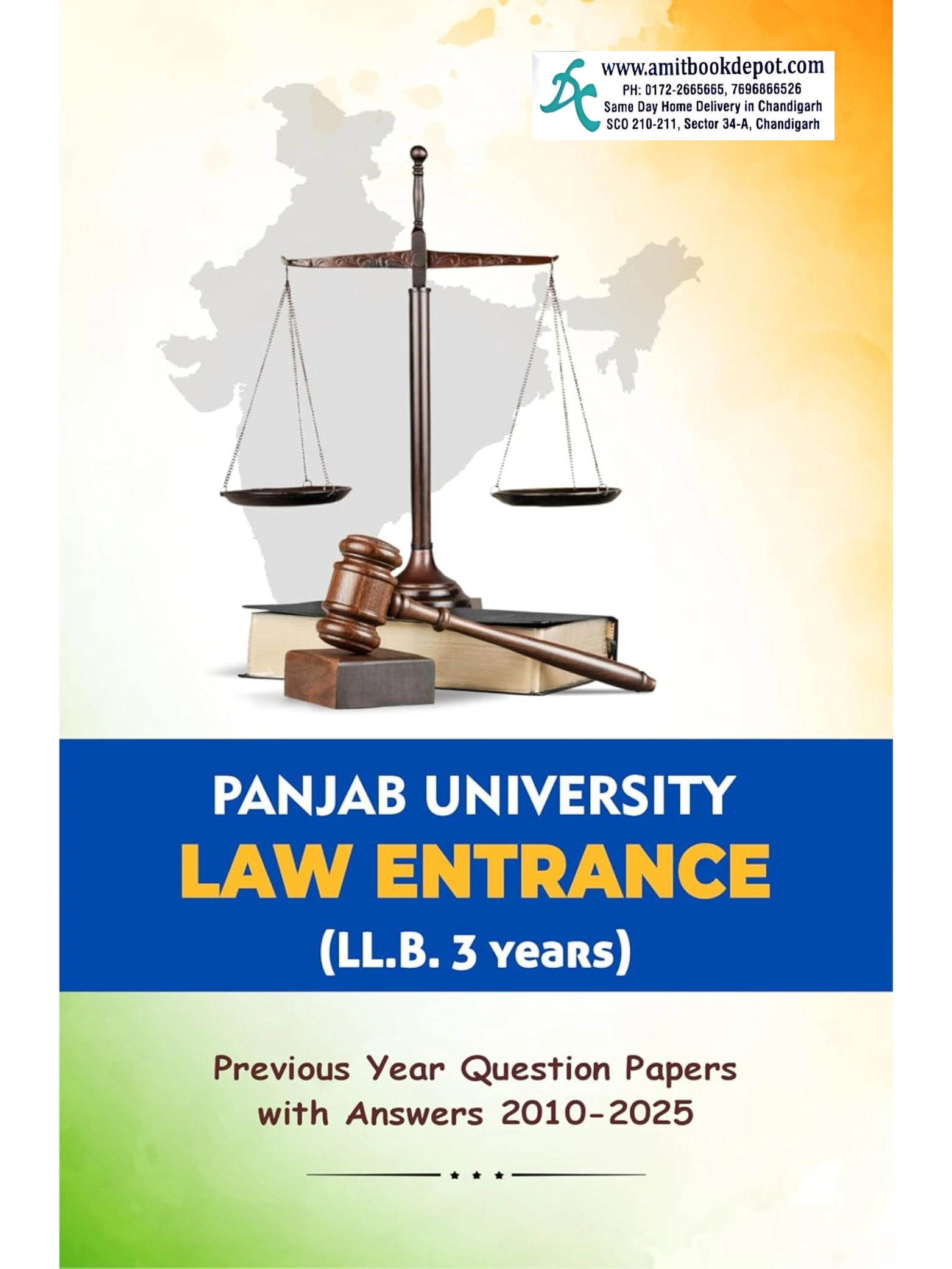 Panjab University Law Entrance Exams Previous Years Solved Papers LL.B 3 Year Law (NEW)