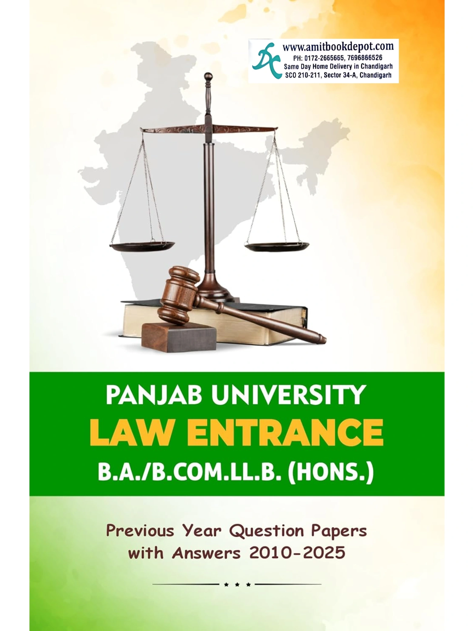 Panjab University Law Entrance Exams Previous Years Solved Papers 5 Year Law (NEW)