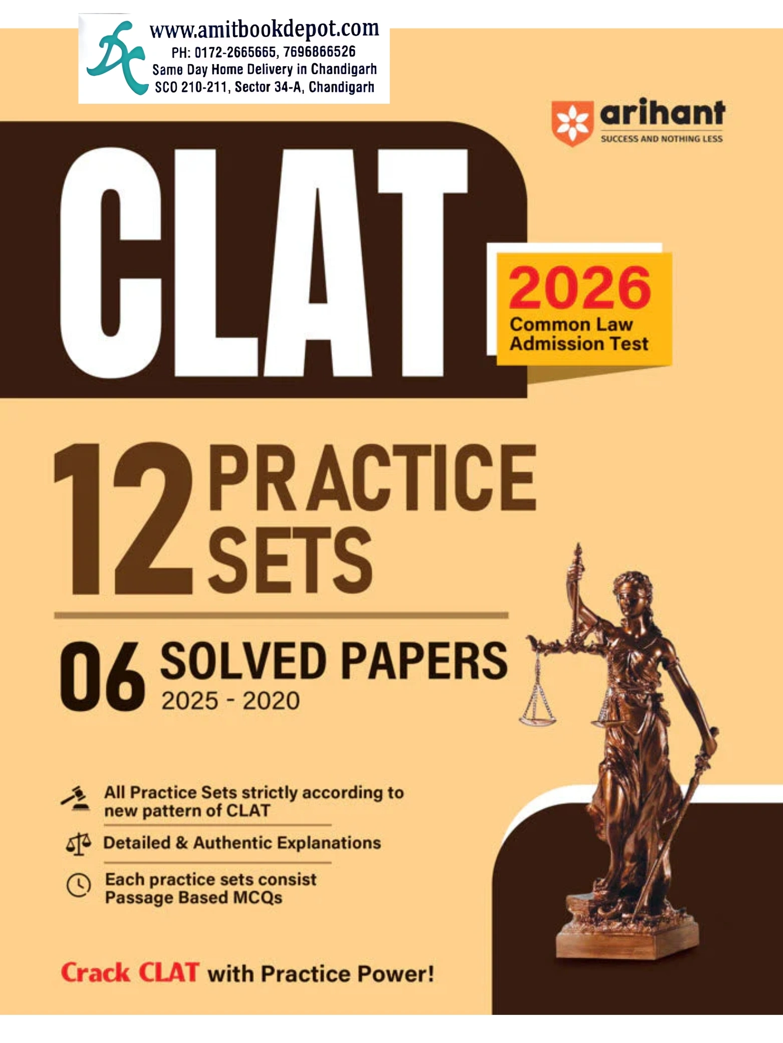Arihant CLAT 12 Practice Sets , 2025-2020 Solved Papers latest 2026