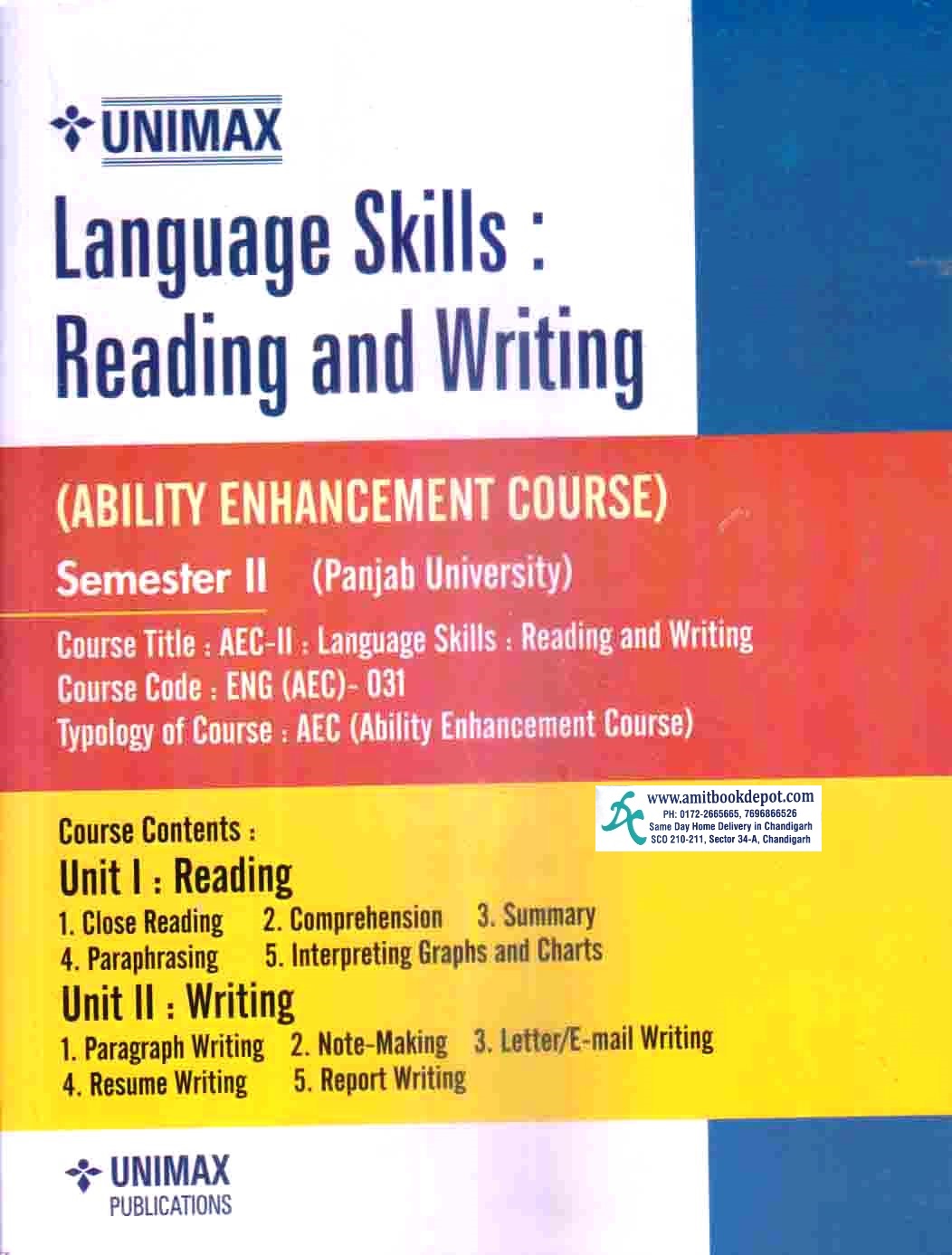 UNIMAX LANGUAGE SKILLS : READING AND WRITING SEM - II PU