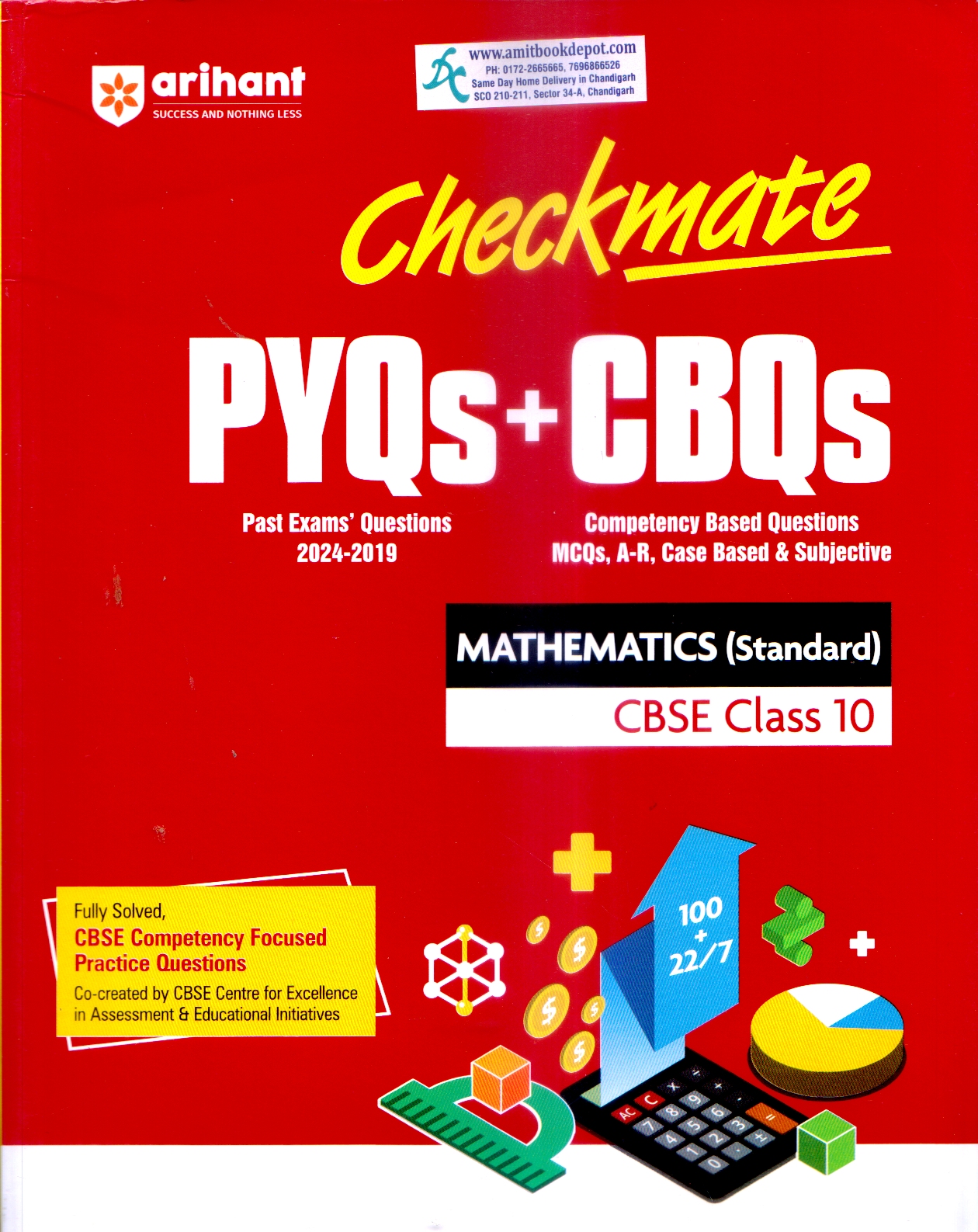 Arihant CheckMate PYQs+CBQs Mathematics (Standard) Class 10th