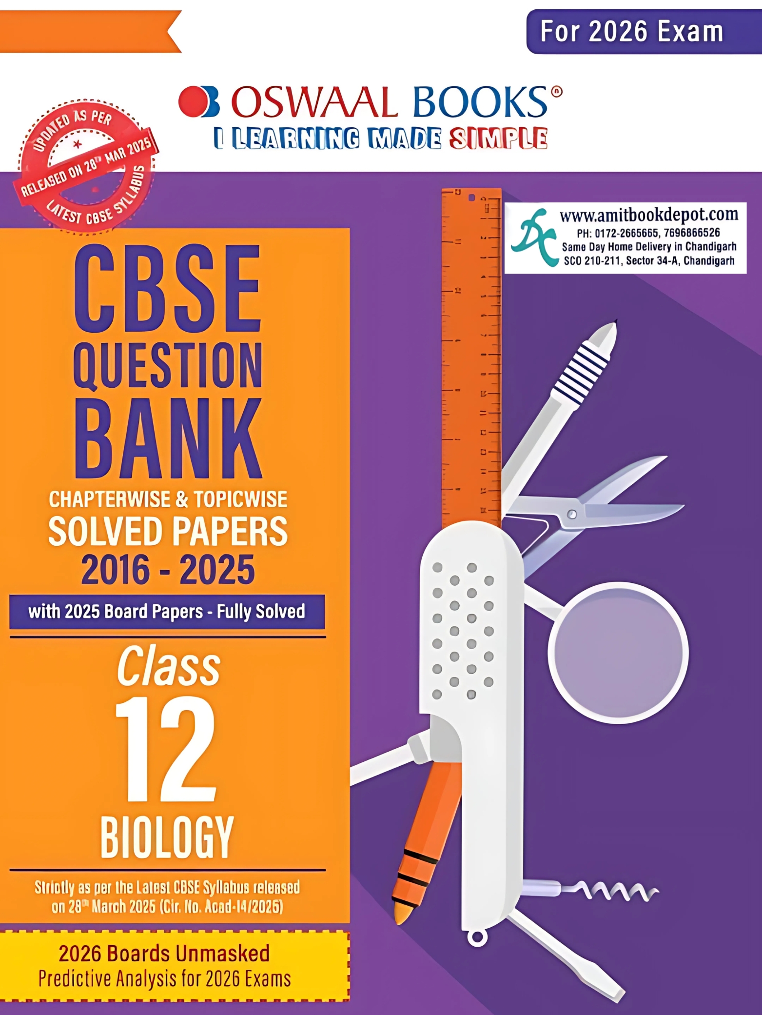 Oswaal CBSE Solved Papers 2016-2025 BIOLOGY Class 12th