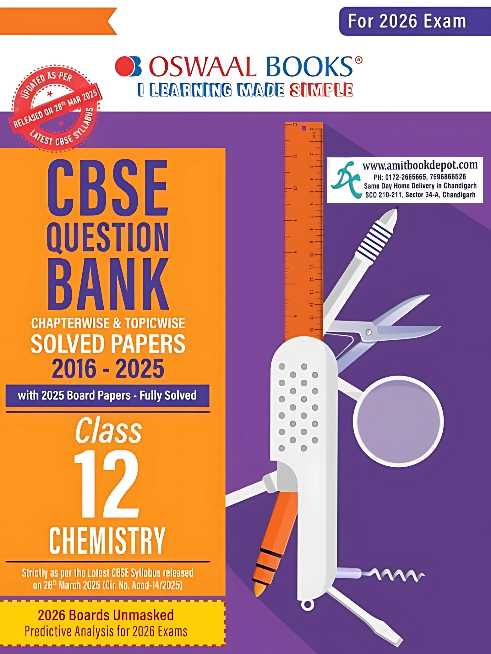 Oswaal CBSE Solved Papers 2016-2025 CHEMISTRY Class 12th