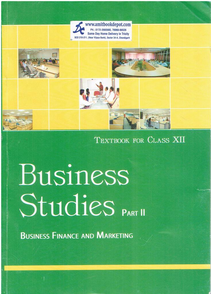 NCERT Business Studies Part 2 Business Finance and Marketing Textbook For Class 12th