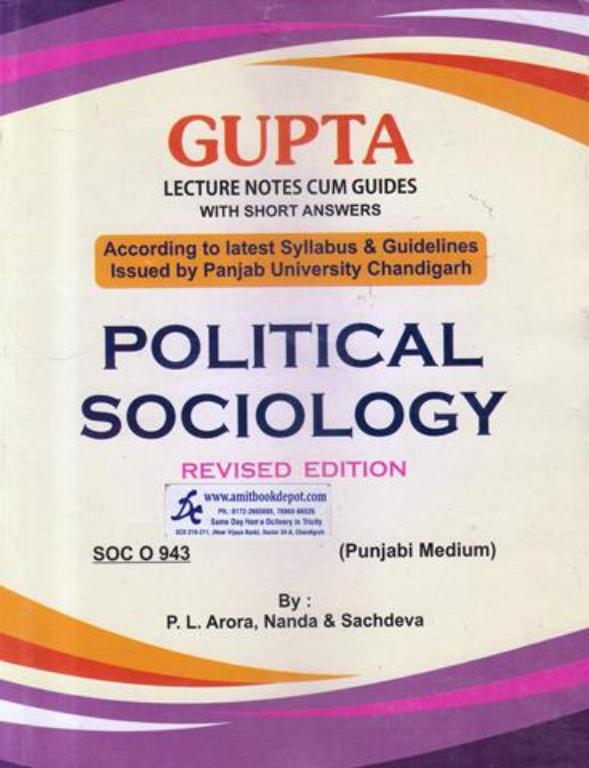 Political Sociology for MA Sociology 4th Semester PU Punjabi Medium