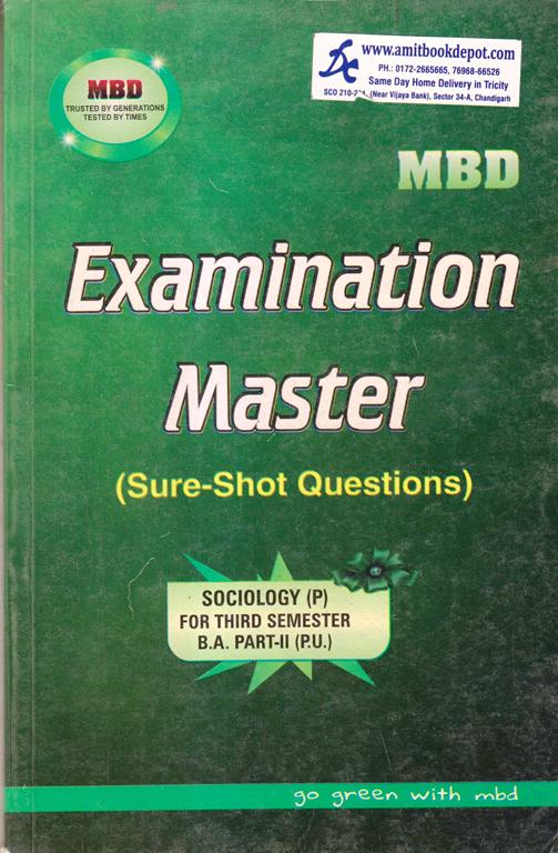 MBD Examination Master Sociology BA 3rd Semester PU (Punjabi Medium)