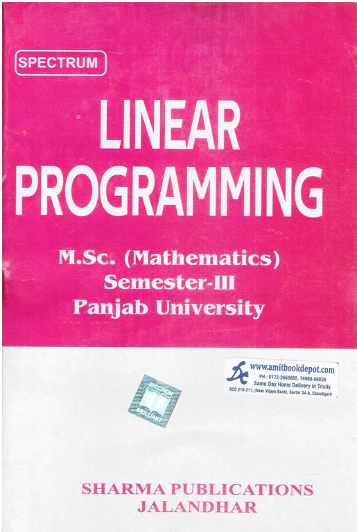 Spectrum Linear Programming for MSc Math 3rd Sem PU Chandigarh