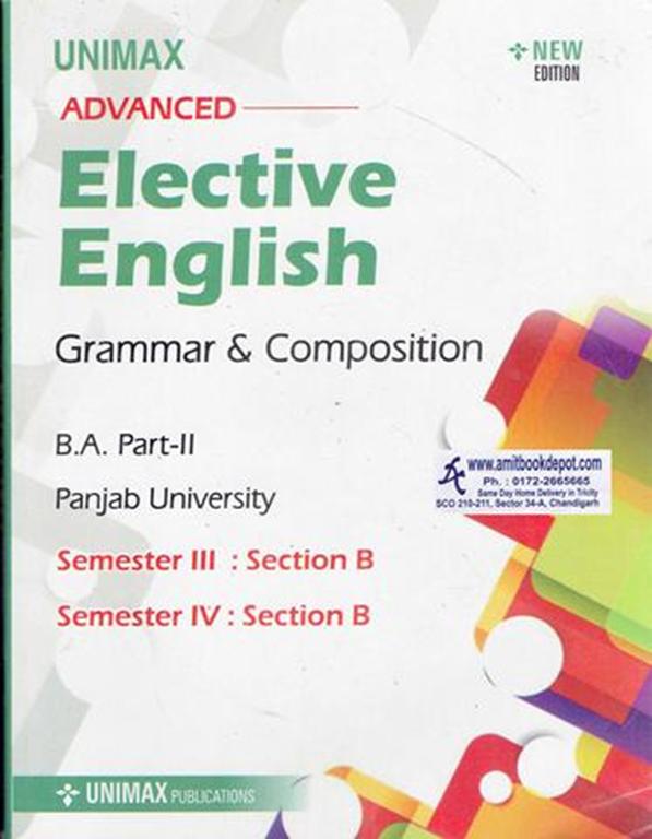 Advanced Elective English Grammar and Composition BA 3rd and 4th Sem PU Chandigarh