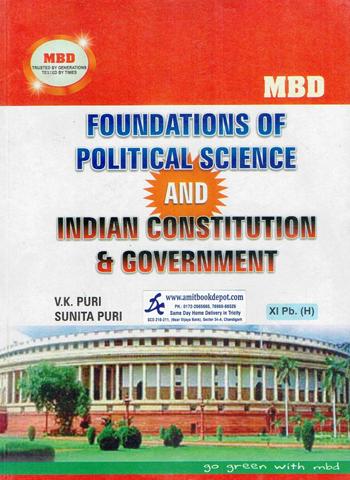 MBD Foundations of Political Science and Indian Constitution and Government for Class 11th PSEB (Hindi Medium)