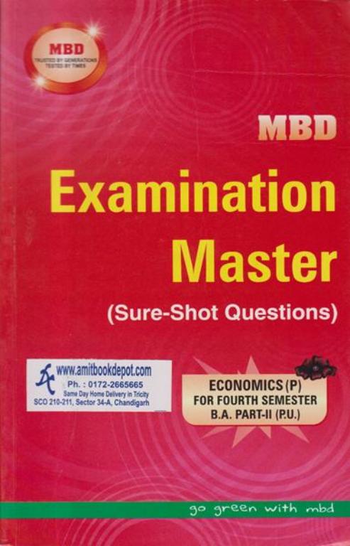 MBD Examination Master Economics BA 4th Semester PU (Punjabi Medium)