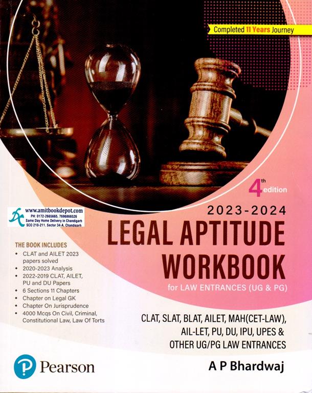 Pearson Legal Aptitude Workbook For Law Enterances ( UG and PG ) 2023.2024