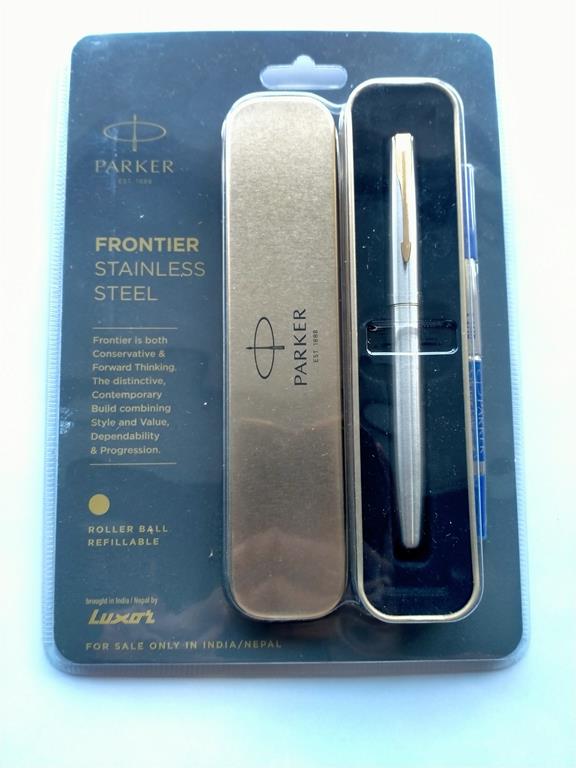 Parker Frontier Stainless Steel Ball Pen with Gold Clip