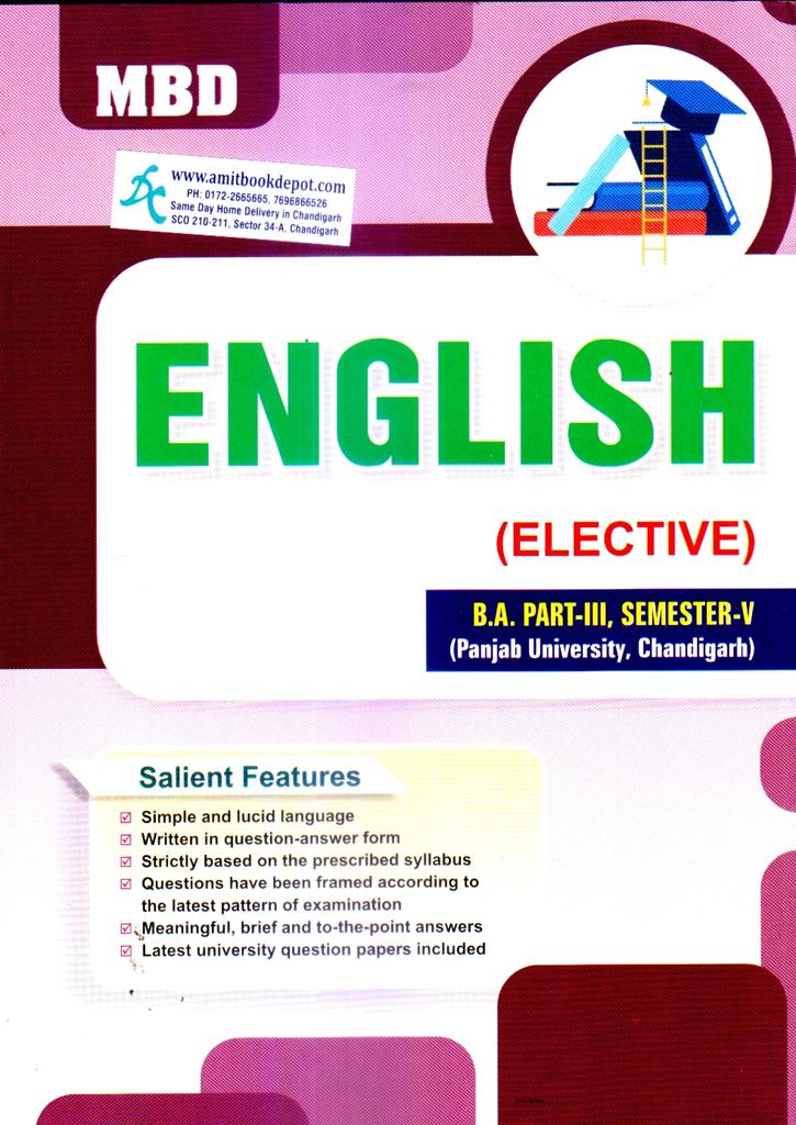 MBD English Guide Elective BA 5th Sem PU