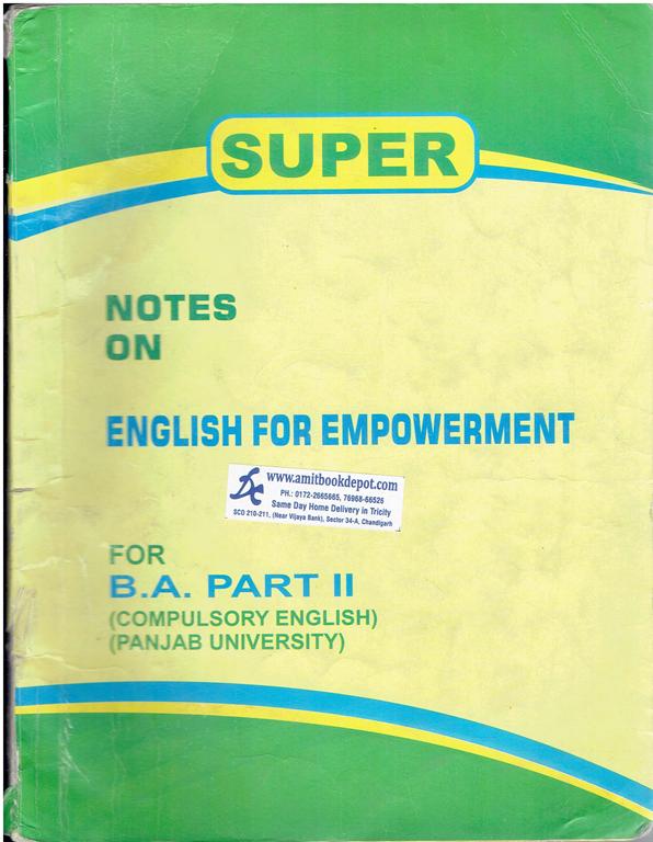 Notes on English for Empowerment BA 3rd and 4th Sem PU