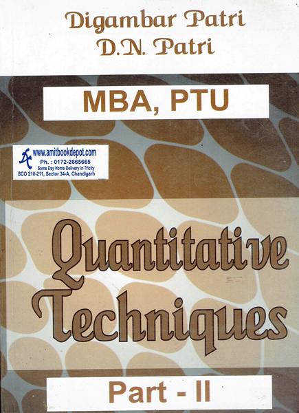 Quantitative Techniques Part 2 for MBA PTU (New)