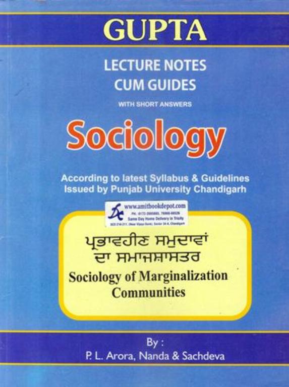 Sociology of Marginalization Communities for MA Sociology PU Punjabi Medium