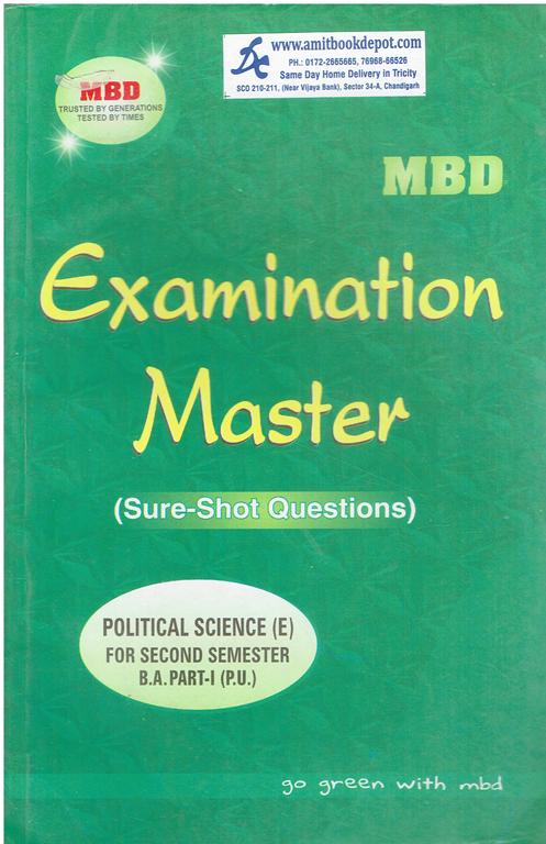 MBD Examination Master Political Science BA 2nd Semester PU