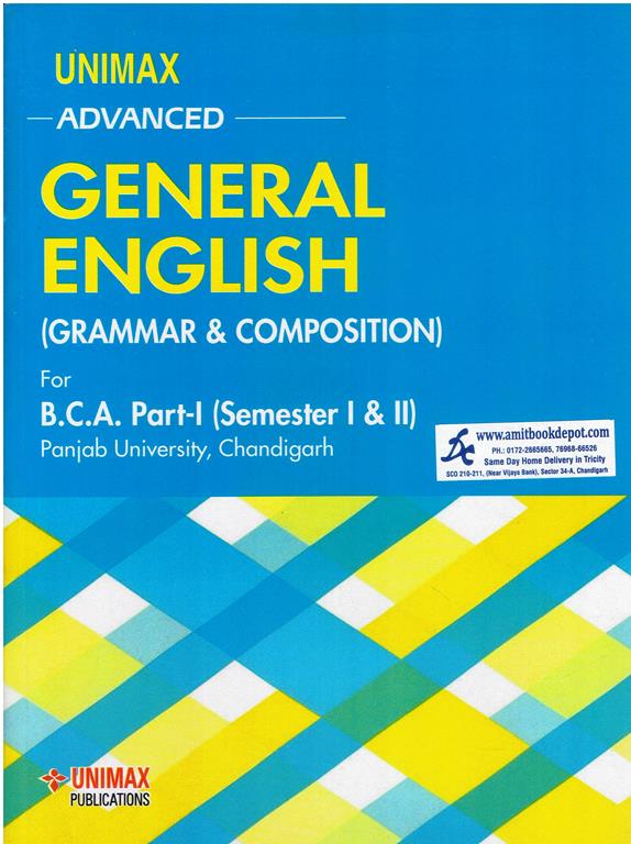 Unimax Advanced General English Grammar and Composition for BCA 1st Year (1st Sem and 2nd Sem) PU Chandigarh