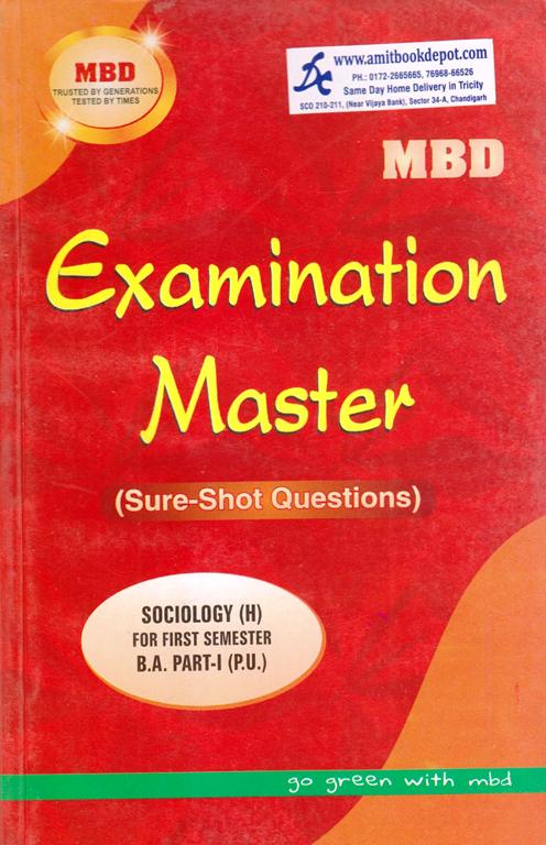 MBD Examination Master Sociology BA 1st Semester PU (Hindi Medium)