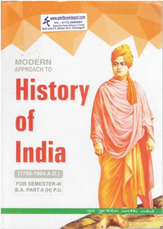 Modern History of India (From 1750 to 1964 AD) BA 3rd Semester PU (Hindi Medium)