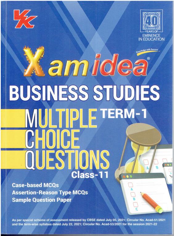 Xam Idea Business Studies MCQs for Term 1 Class 11th