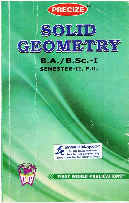 Precize Solid Geometry BA and BSc 2nd Semester PU Chandigarh