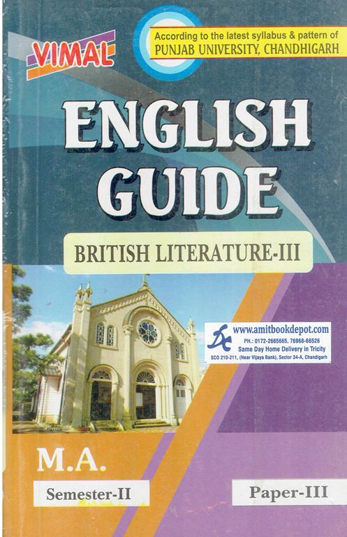 Vimal English Guide British Literature 3 Paper 3 MA 2nd Sem PU Chandigarh