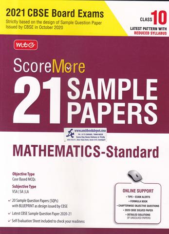 Score More 21 Sample Papers Mathematics Standard for Class 10th