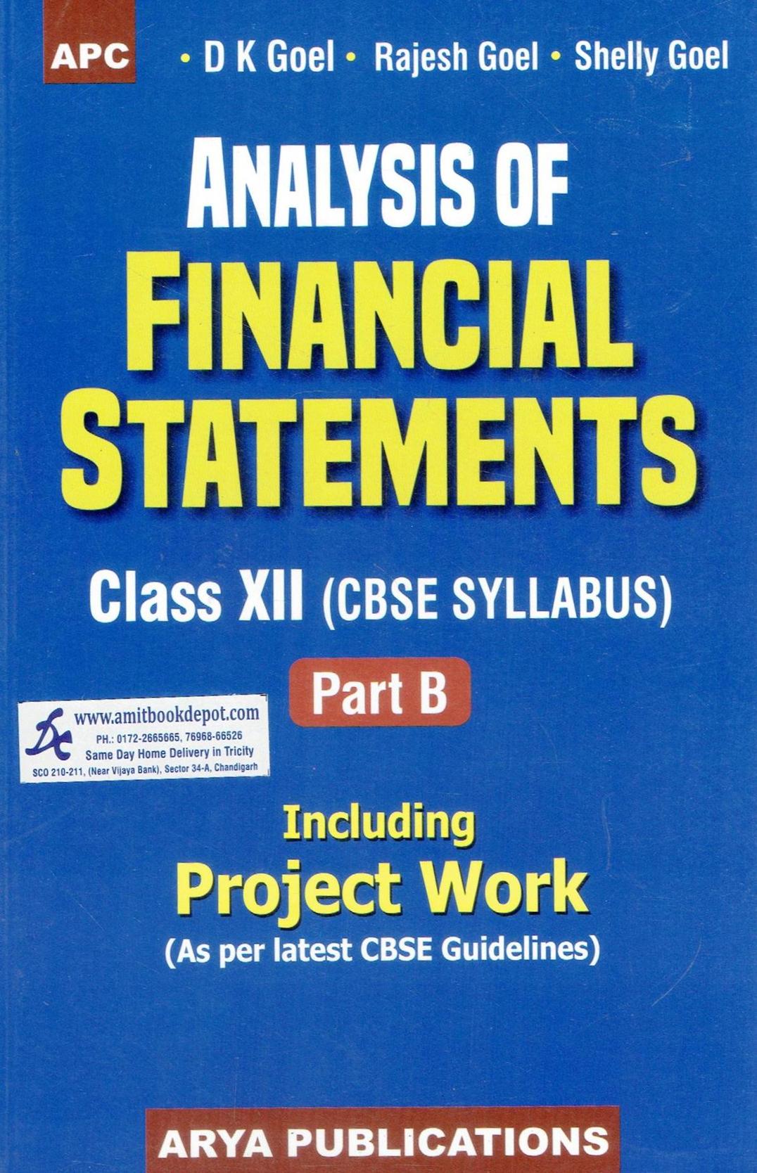 Analysis of Financial Statements Class 12th Part -B Including Project Work (New)