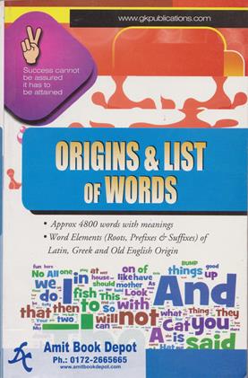 Origins & List of Words (NEW)