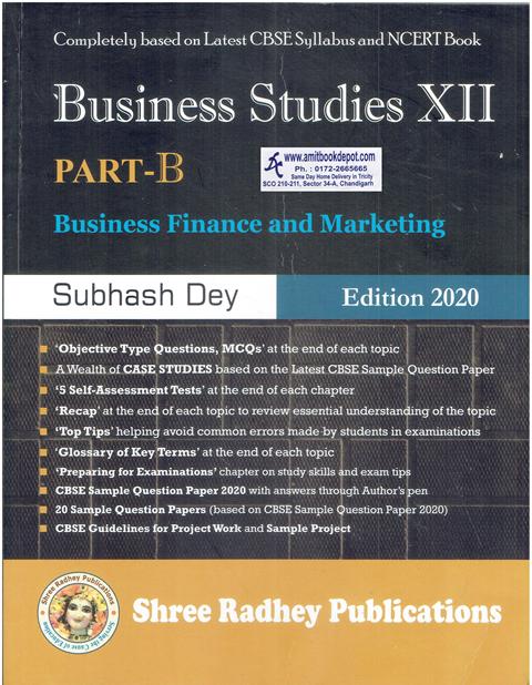 Business Studies Part B Business Finance and Marketing for Class 12th (NEW)