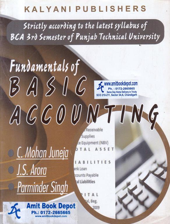 Fundamentals of Basic Accounting BCA 3rd Sem PTU (NEW)