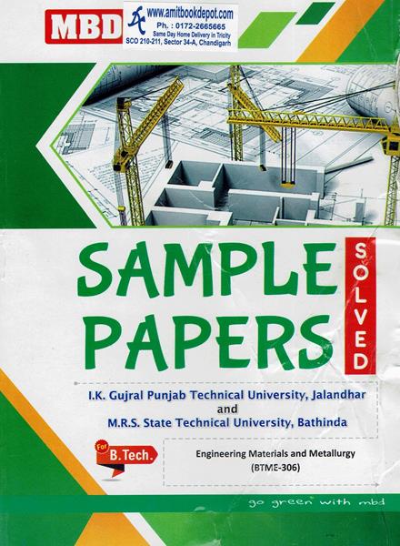 MBD Sample Papers Engineering Materials and Metallurgy for BTech 3rd Sem PTU