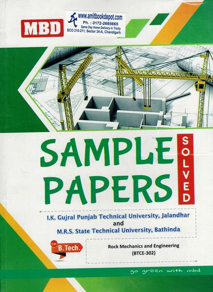 MBD Sample Papers Rock Mechanics and Engineering for BTech 3rd Sem PTU