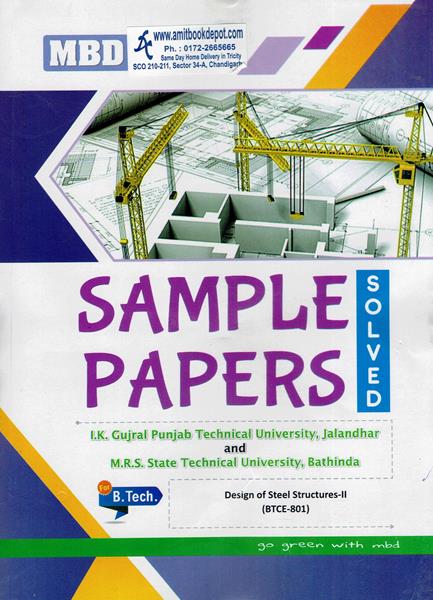 MBD Sample Papers Design of Steel Structures 2 for BTech 8th Sem PTU