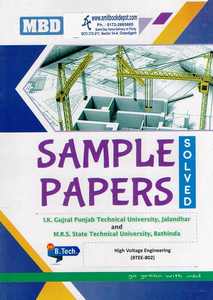 MBD Sample Papers High Voltage Engineering for BTech 8th Sem PTU