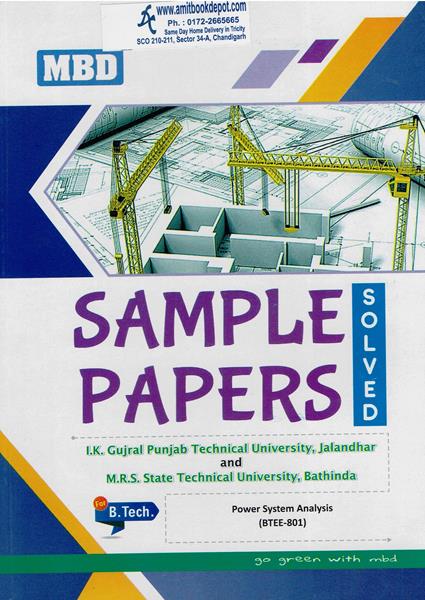 MBD Sample Papers Power System Analysis for BTech 8th Sem PTU