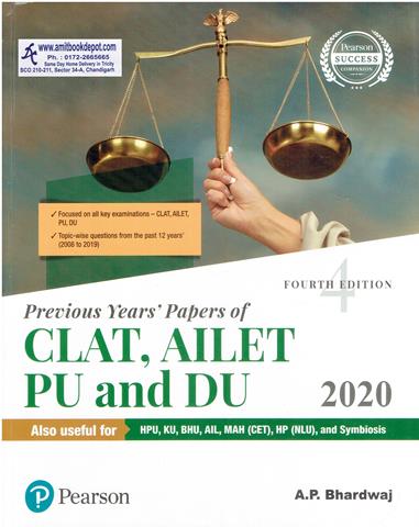 Previous Years Papers of CLAT, AILET, PU and DU 2020 4th Edition (NEW)