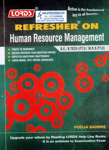 Lords Refresher on Human Resource Management for BTech for PTU