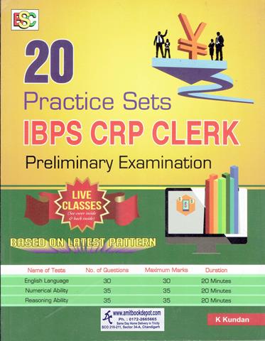 20 Practice Sets IBPS CRP Clerk Pre Exam (NEW)