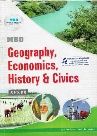 MBD Geography Economics History and Civics for Class 10th PSEB (Hindi Medium)