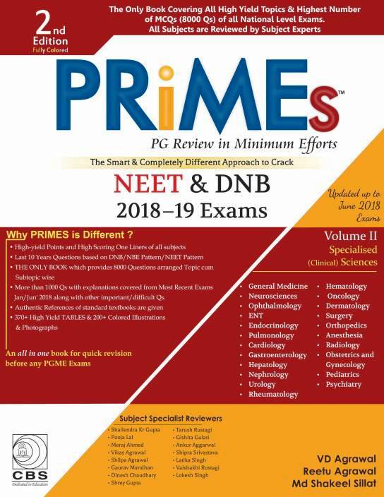 PRiMEs PG Review in Minimal Efforts NEET and DNB Exam 2018-19 Exams (NEW)