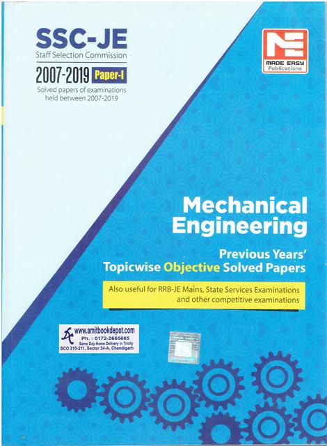 Made Easy SSC JE Mechanical Engineering Paper 1 Objective Solved Papers (NEW)