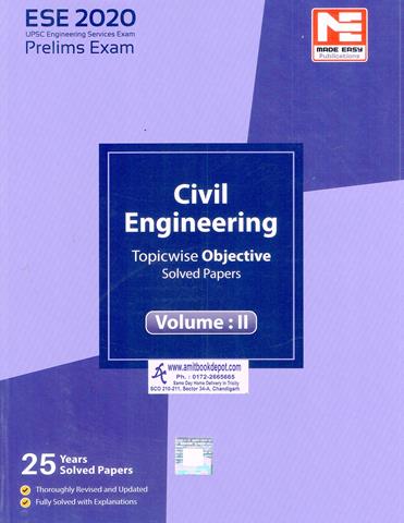 ESE 2020 Prelims Exam Civil Engineering Topicwise Objective Solved Papers Vol 2 (NEW)