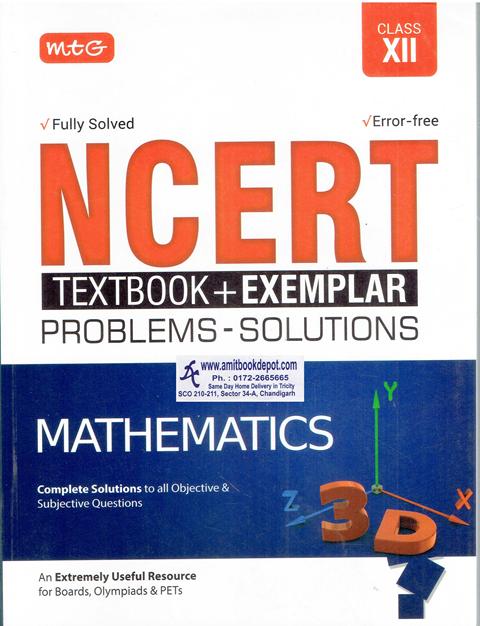 NCERT Textbook and Exemplar Problems Solutions of Mathematics for Class 12th