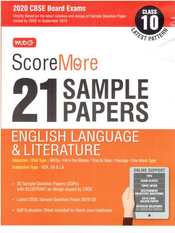 Score More 21 Sample Papers English Language and Literature for Class 10th