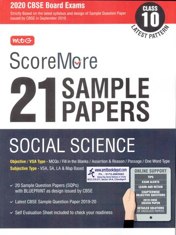 Score More 21 Sample Papers Social Science for Class 10th