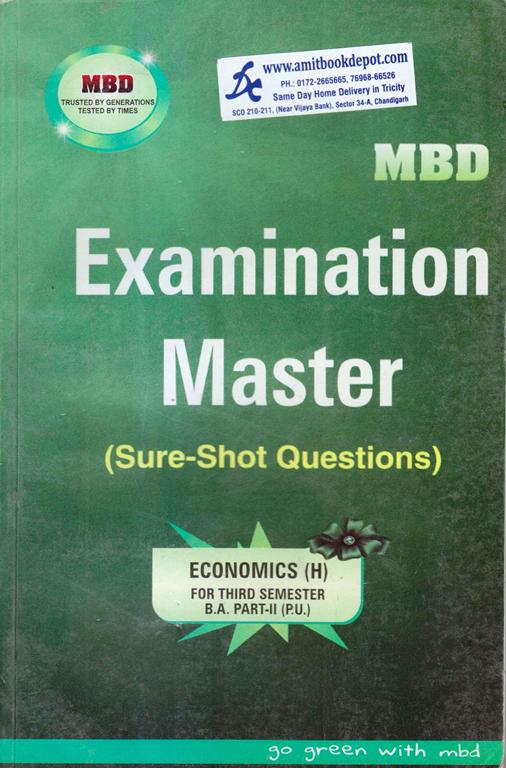 MBD Examination Master Economics BA 3rd Semester PU (Hindi Medium)